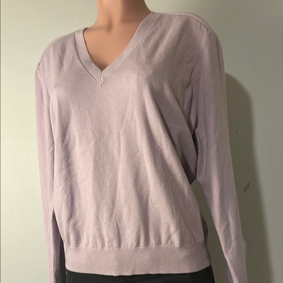 Ann Taylor Long Sleeve Purple Lightweight Top sweater V-Neck Size XL - Picture 6 of 11